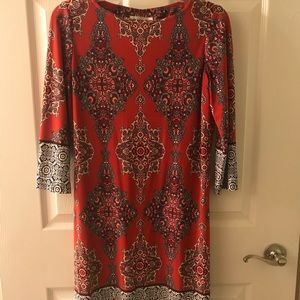 London Times Patterned Shift Dress